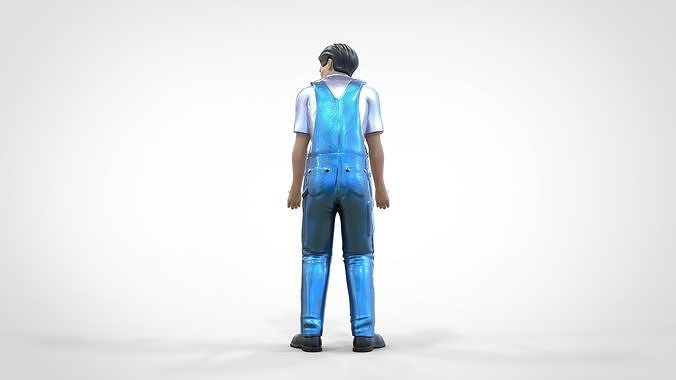 N4 Mechanic Opening car hood or Construction worker 3D print model 7