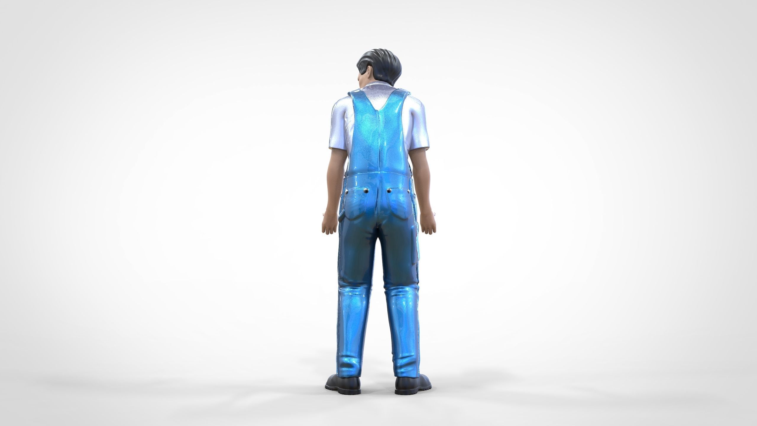 N4 Mechanic Opening car hood or Construction worker 3D print model_6