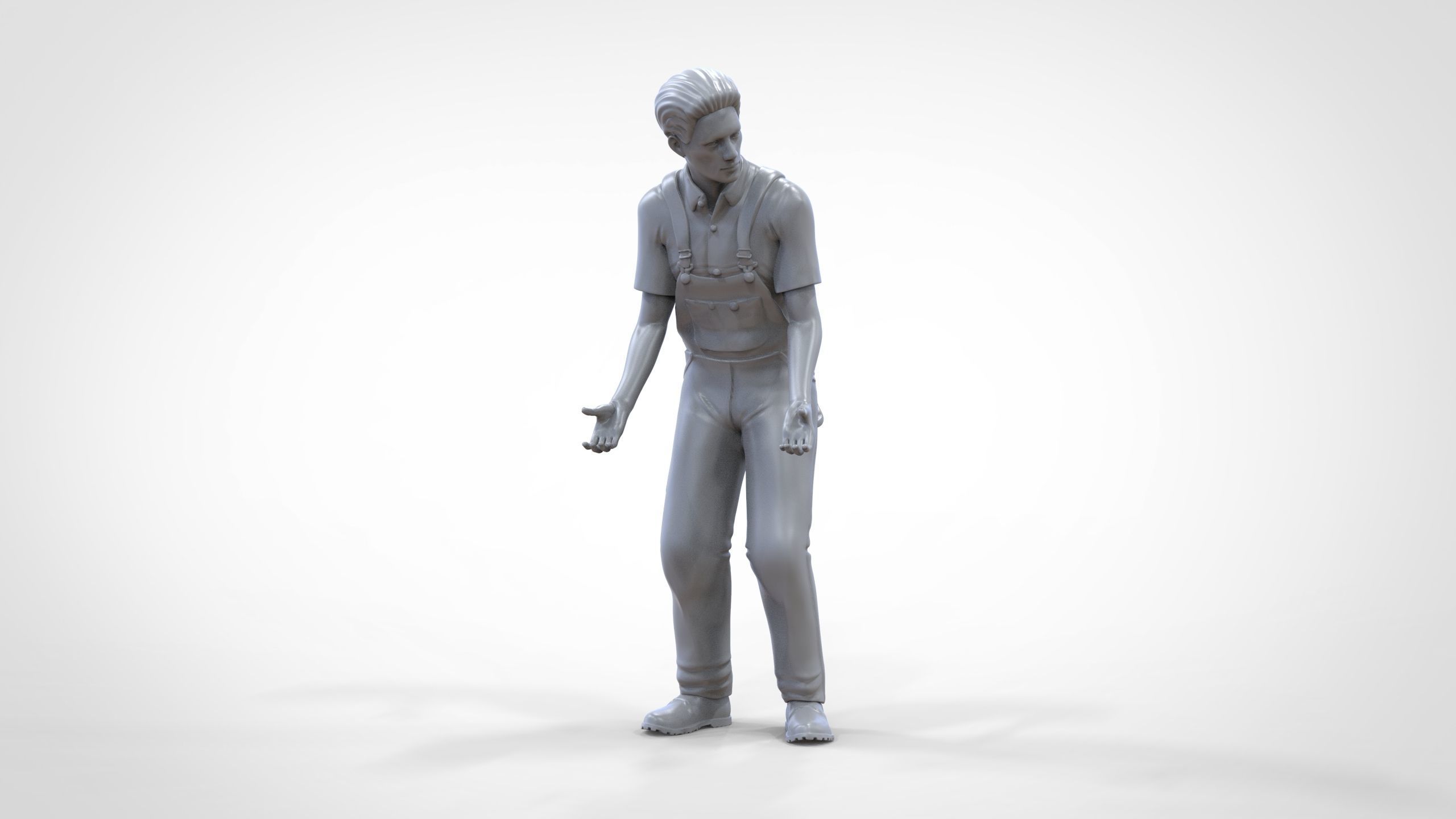 N4 Mechanic Opening car hood or Construction worker 3D print model_27