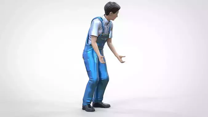 N4 Mechanic Opening car hood or Construction worker 3D print model
