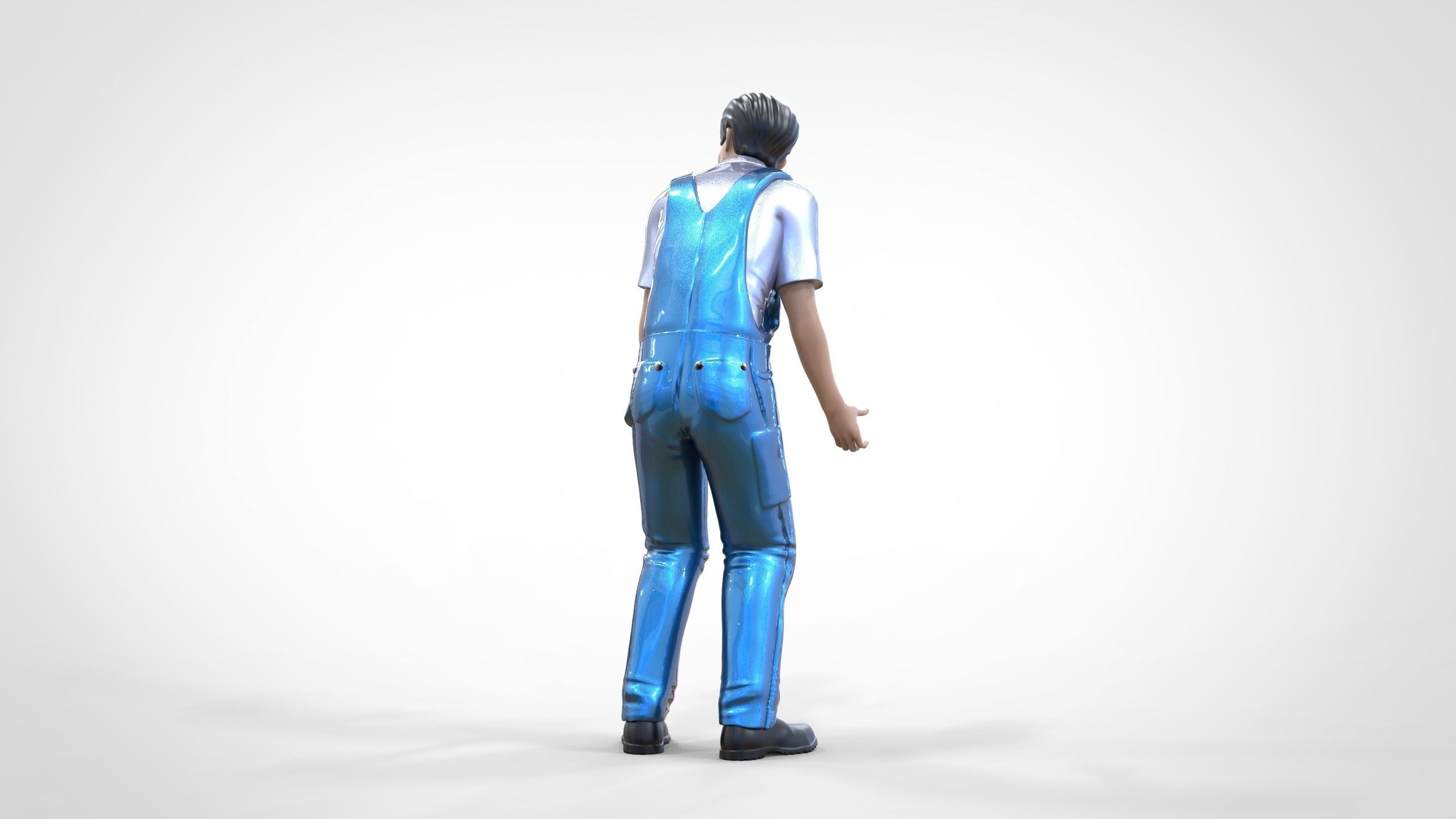 N4 Mechanic Opening car hood or Construction worker 3D print model_5