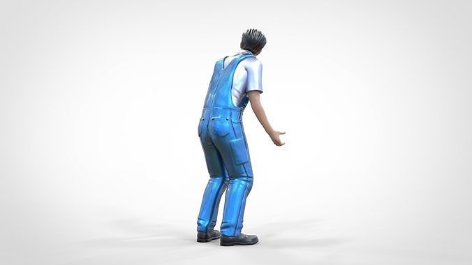 N4 Mechanic Opening car hood or Construction worker 3D print model 5