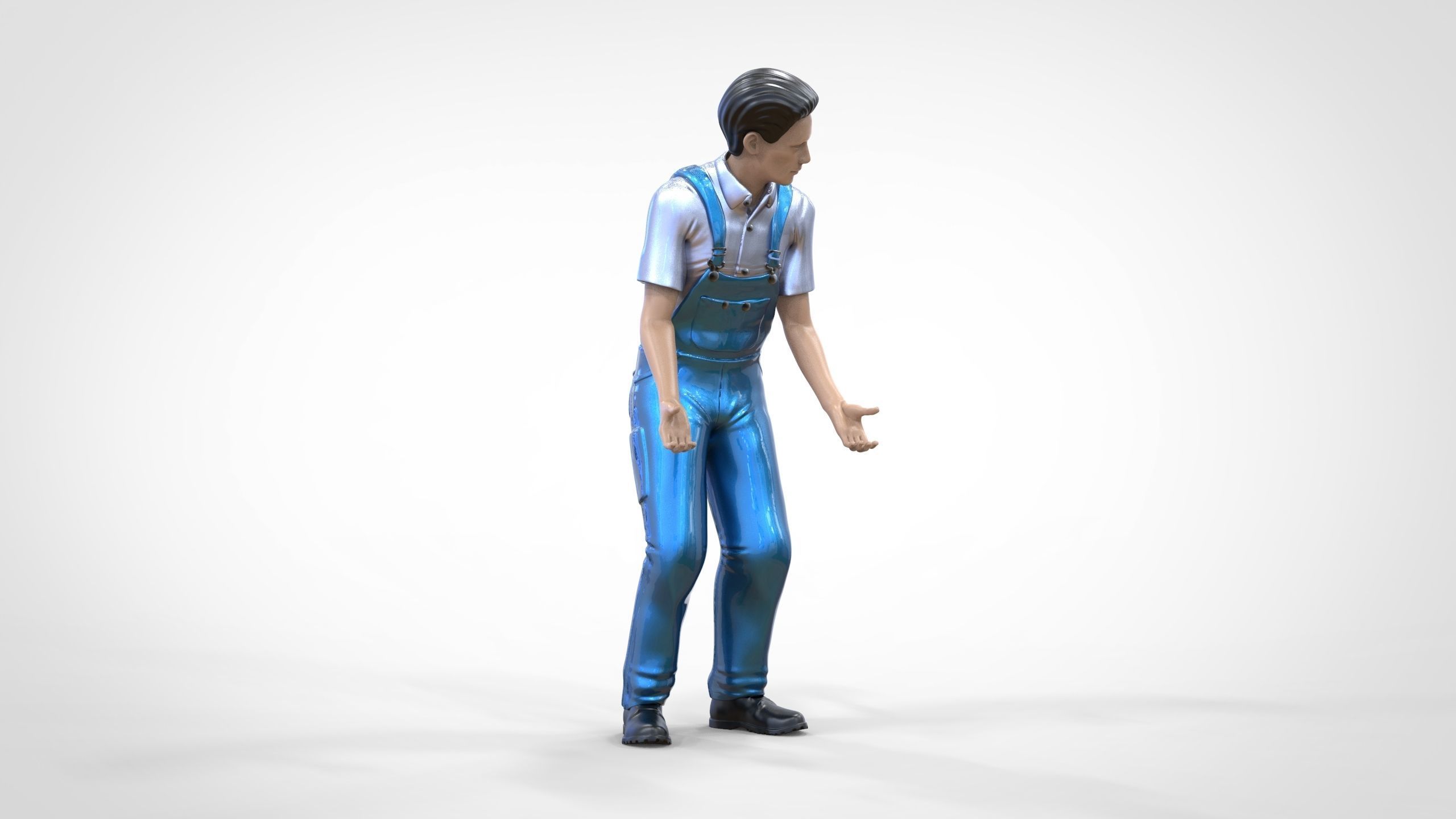 N4 Mechanic Opening car hood or Construction worker 3D print model_18