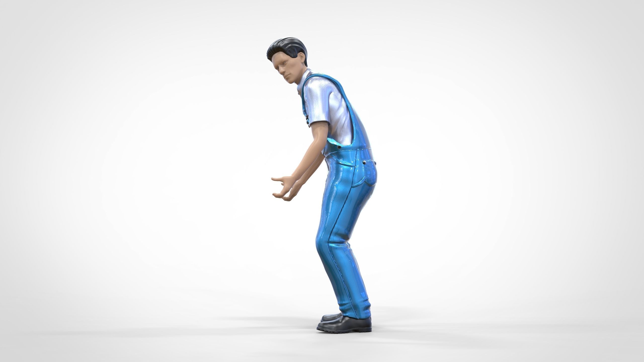 N4 Mechanic Opening car hood or Construction worker 3D print model_11