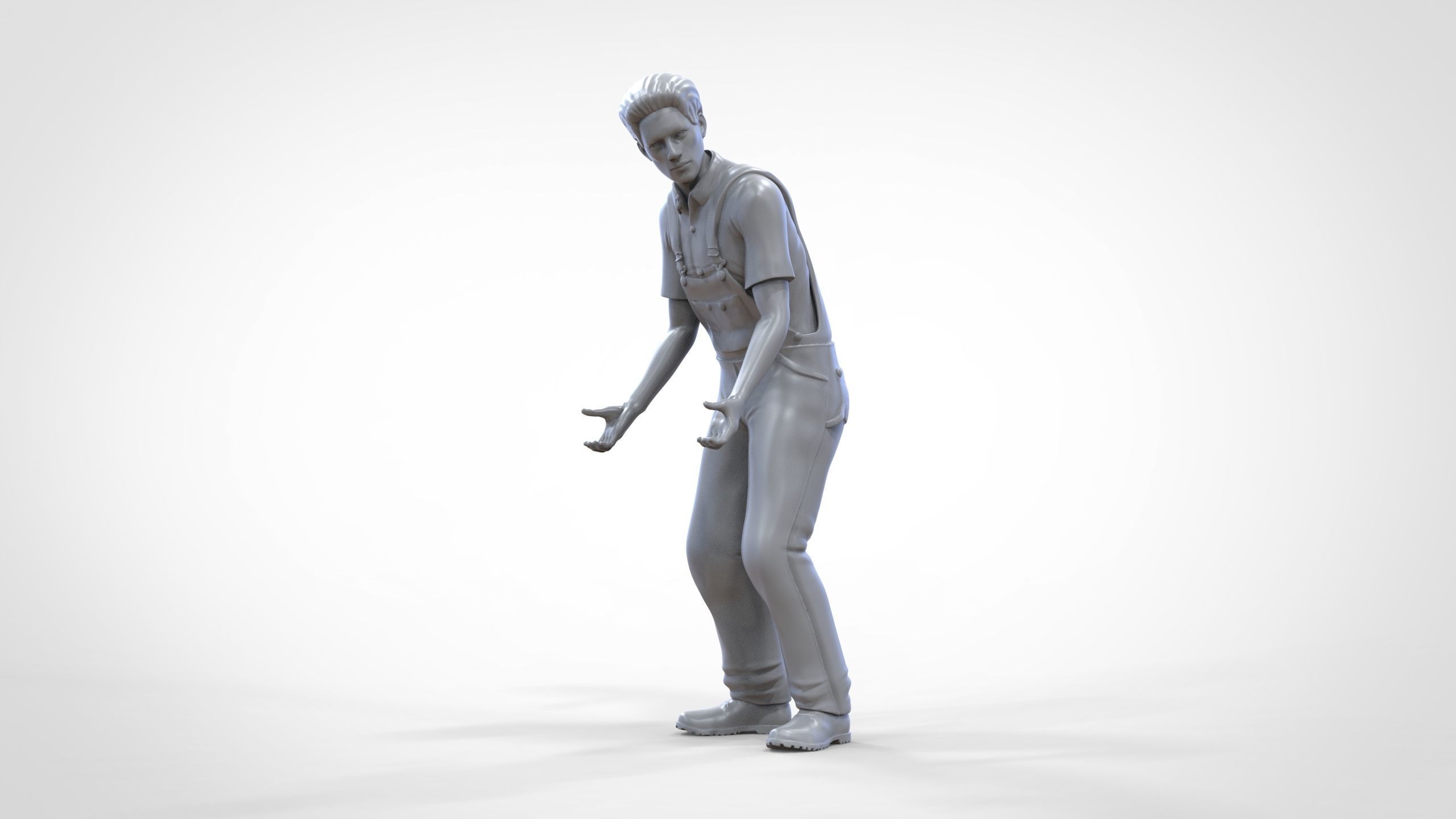 N4 Mechanic Opening car hood or Construction worker 3D print model_24