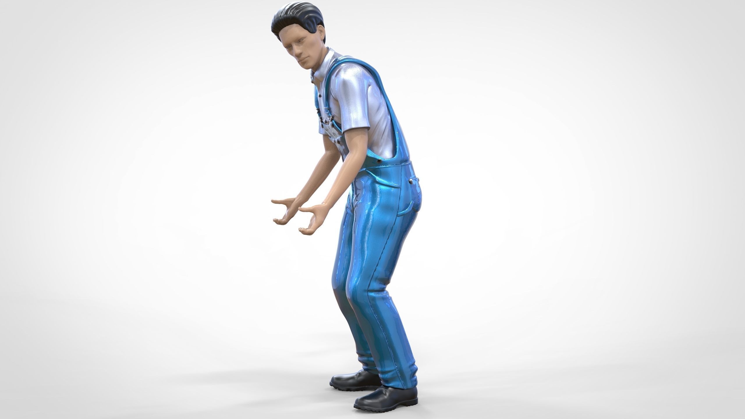 N4 Mechanic Opening car hood or Construction worker 3D print model_20