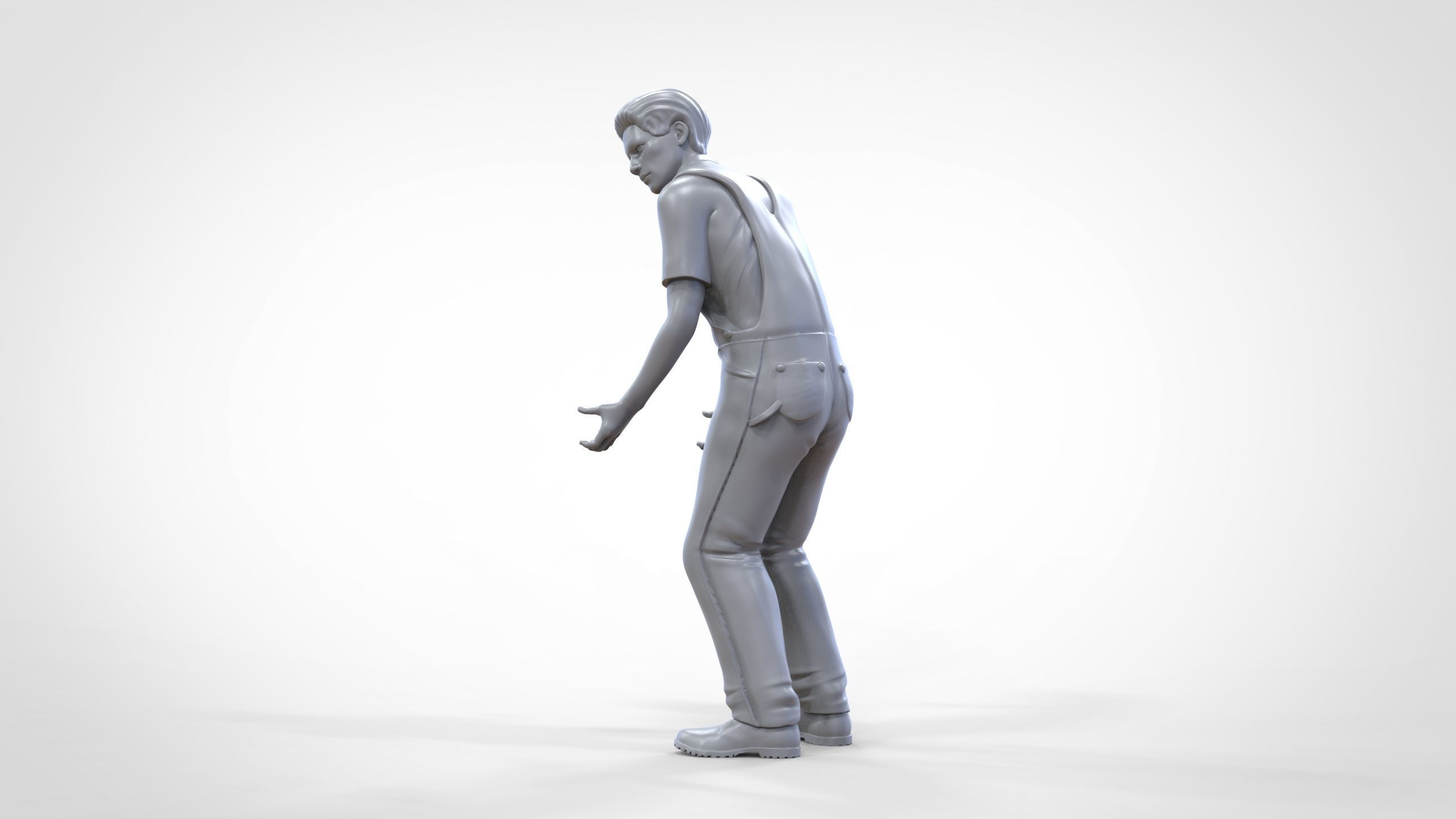 N4 Mechanic Opening car hood or Construction worker 3D print model_22