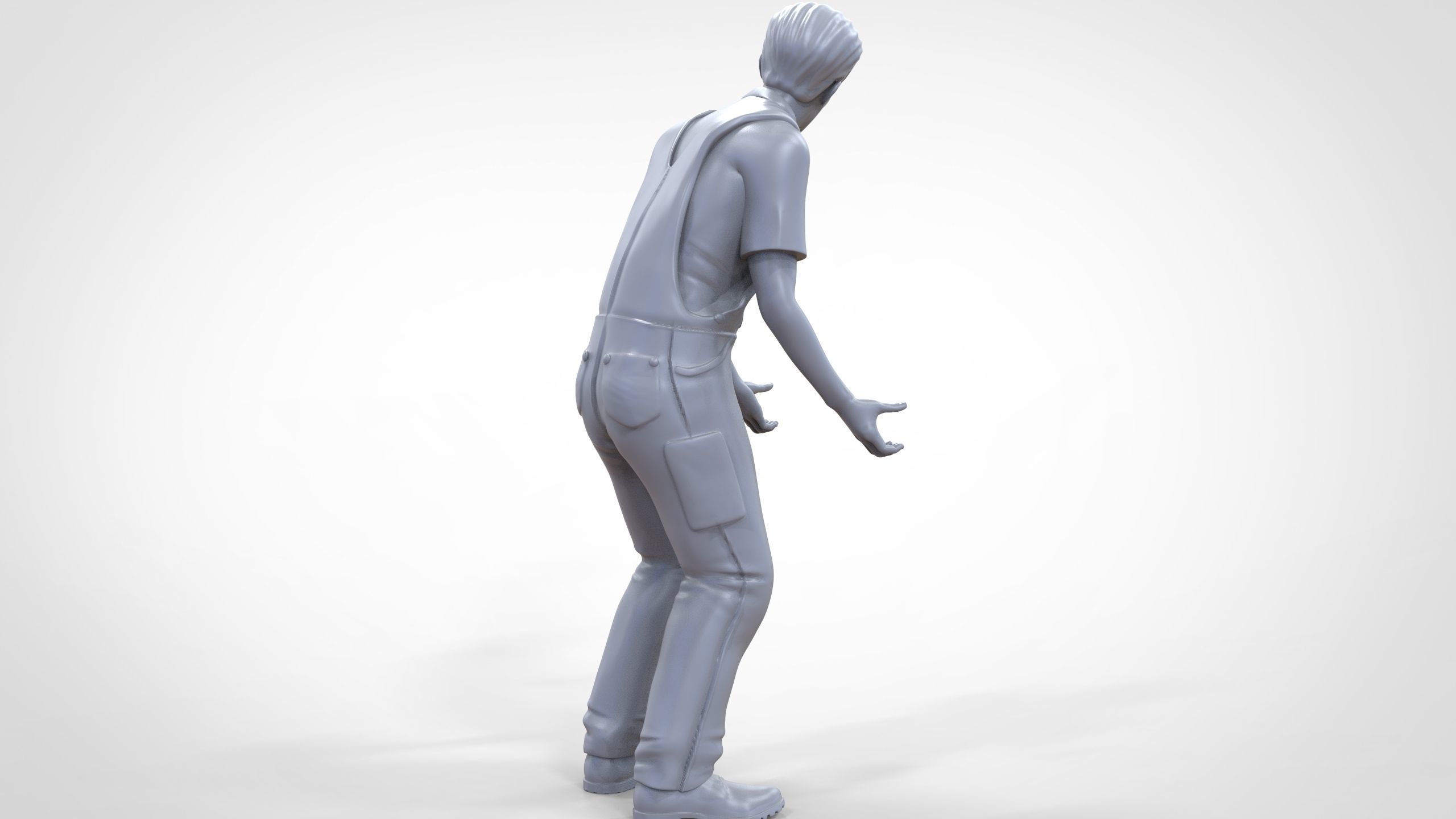 N4 Mechanic Opening car hood or Construction worker 3D print model_28