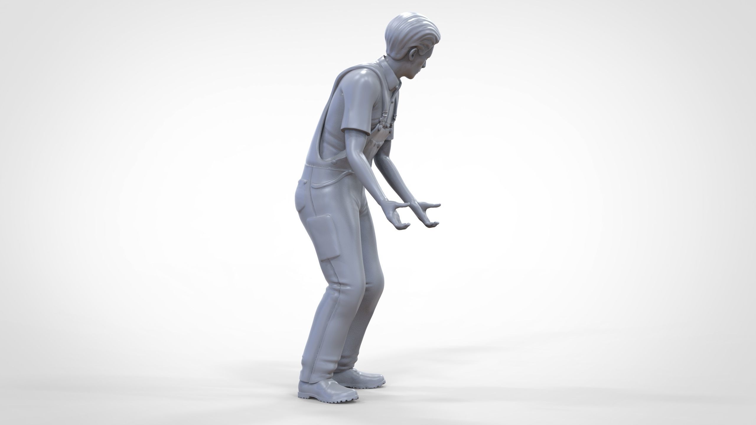 N4 Mechanic Opening car hood or Construction worker 3D print model_25