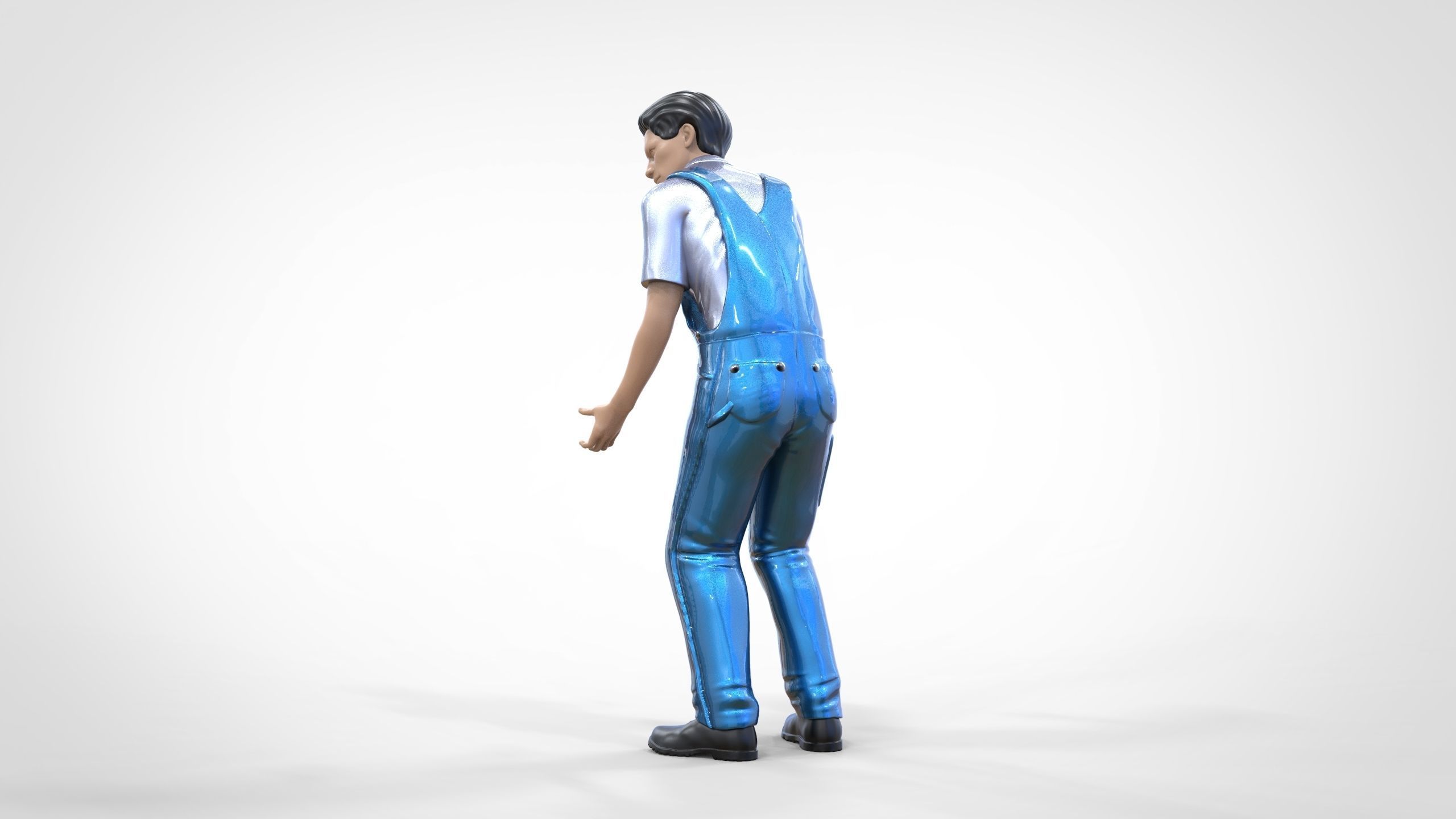 N4 Mechanic Opening car hood or Construction worker 3D print model_8