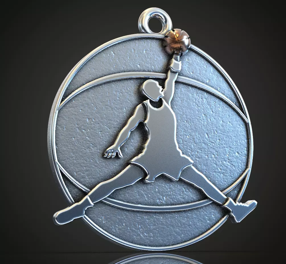 Jordan pendant trinket basketball jump slamdunk 3D print model_0
