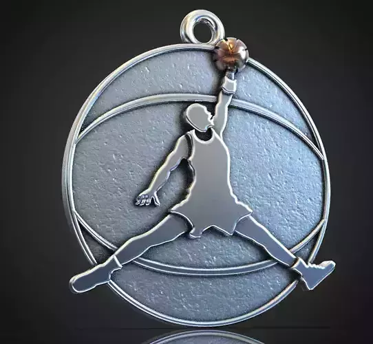 Jordan pendant trinket basketball jump slamdunk 3D print model