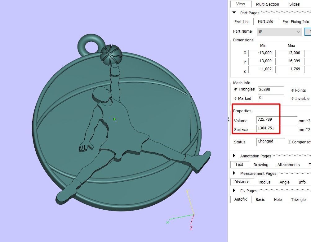 Jordan pendant trinket basketball jump slamdunk 3D print model_3