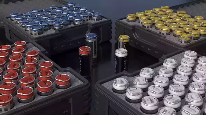 Sci-Fi Grenades 3D model