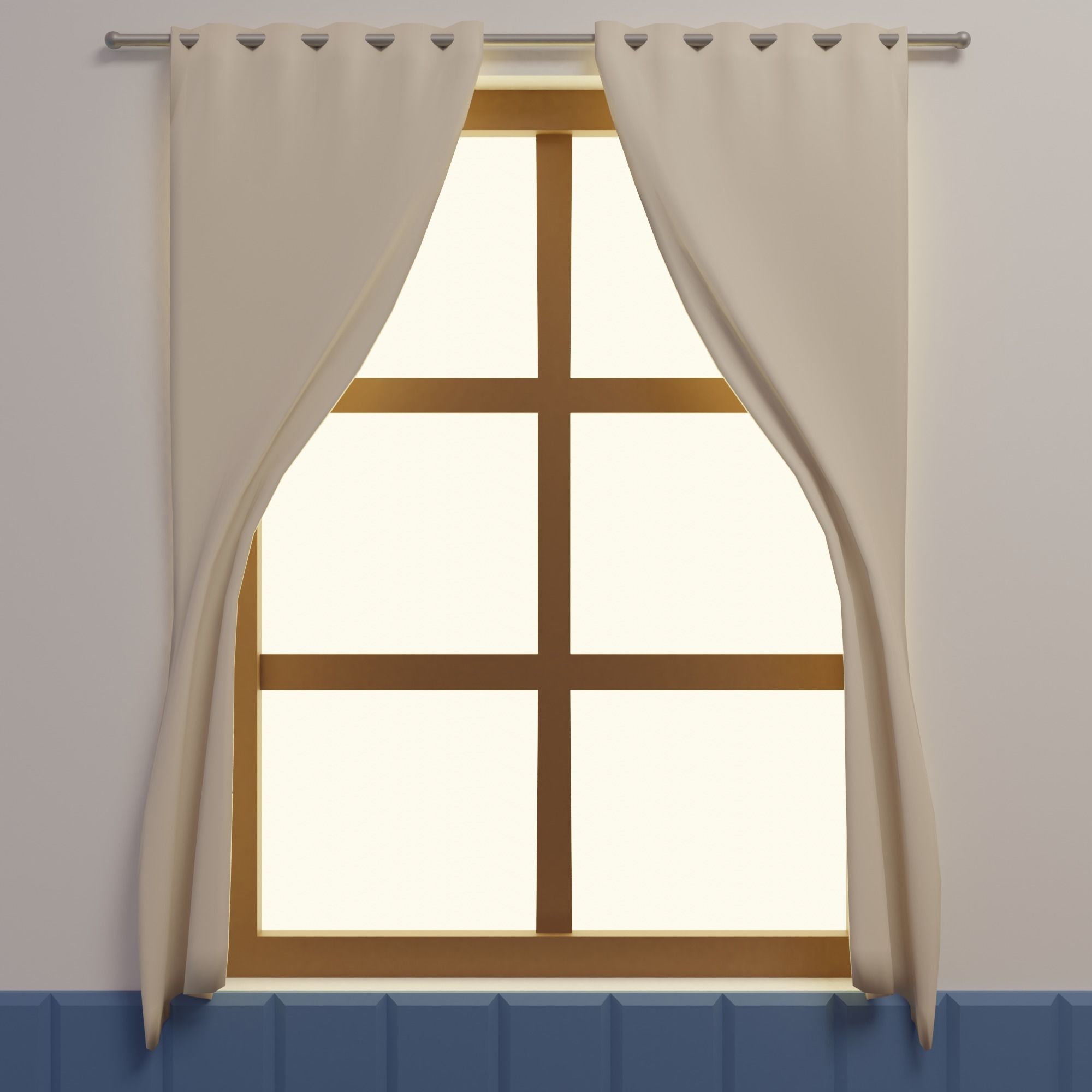 Classroom clock on wall Low-poly 3D model_9