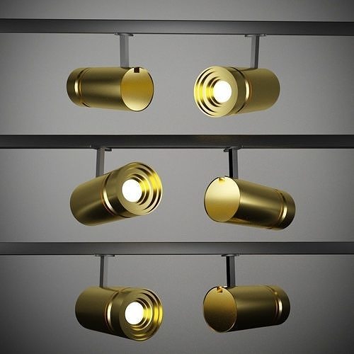 lamp model gold led track lights 3D model