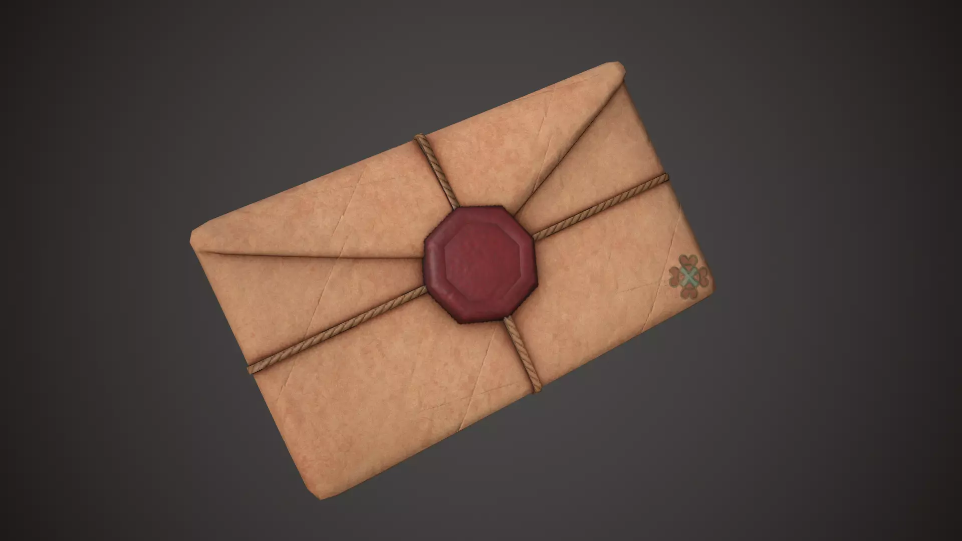 Envelope Old Letter Low-poly 3D model_0