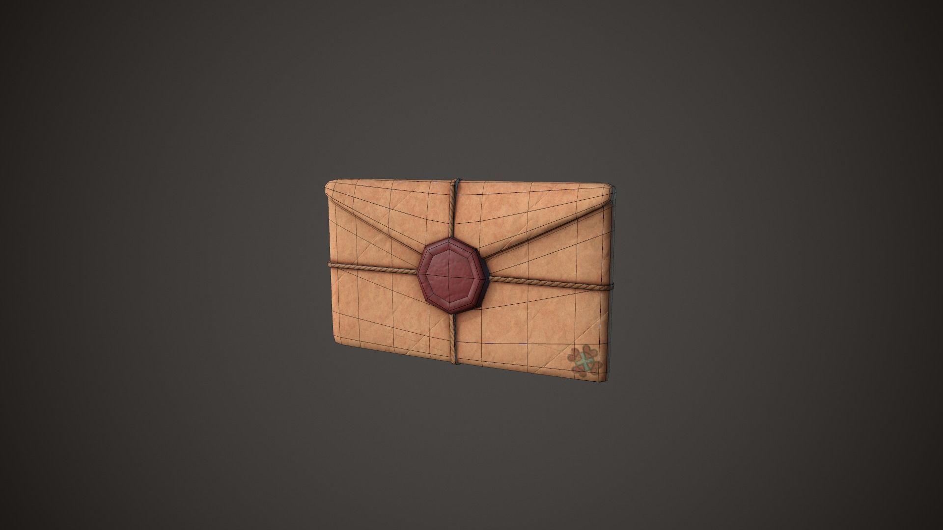 Envelope Old Letter Low-poly 3D model_6