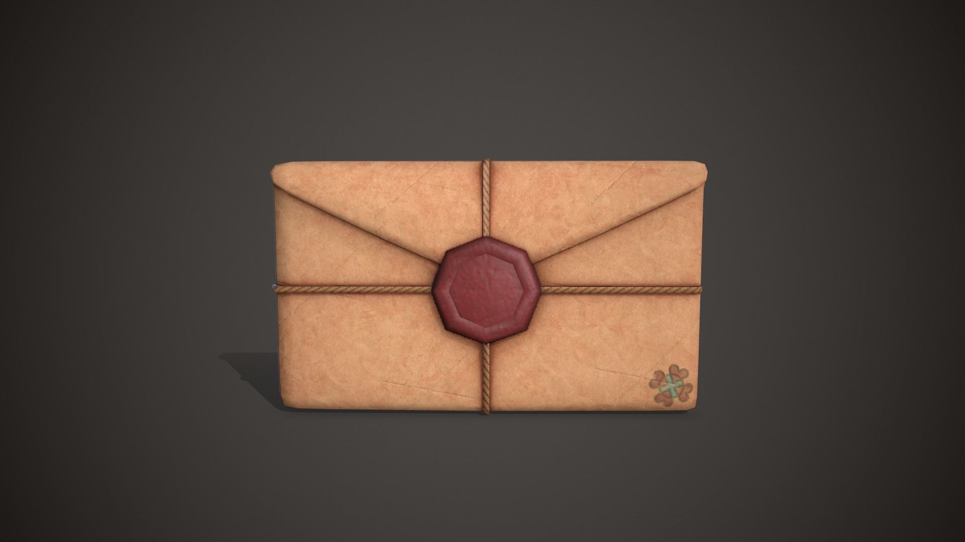 Envelope Old Letter Low-poly 3D model_2