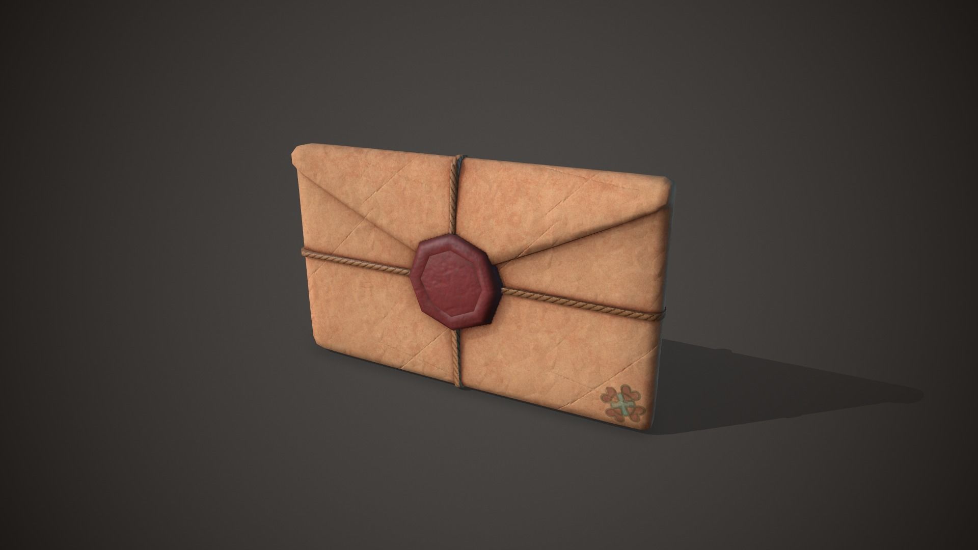 Envelope Old Letter Low-poly 3D model_5