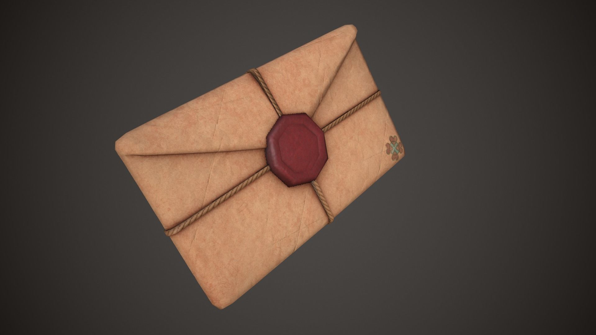 Envelope Old Letter Low-poly 3D model_4