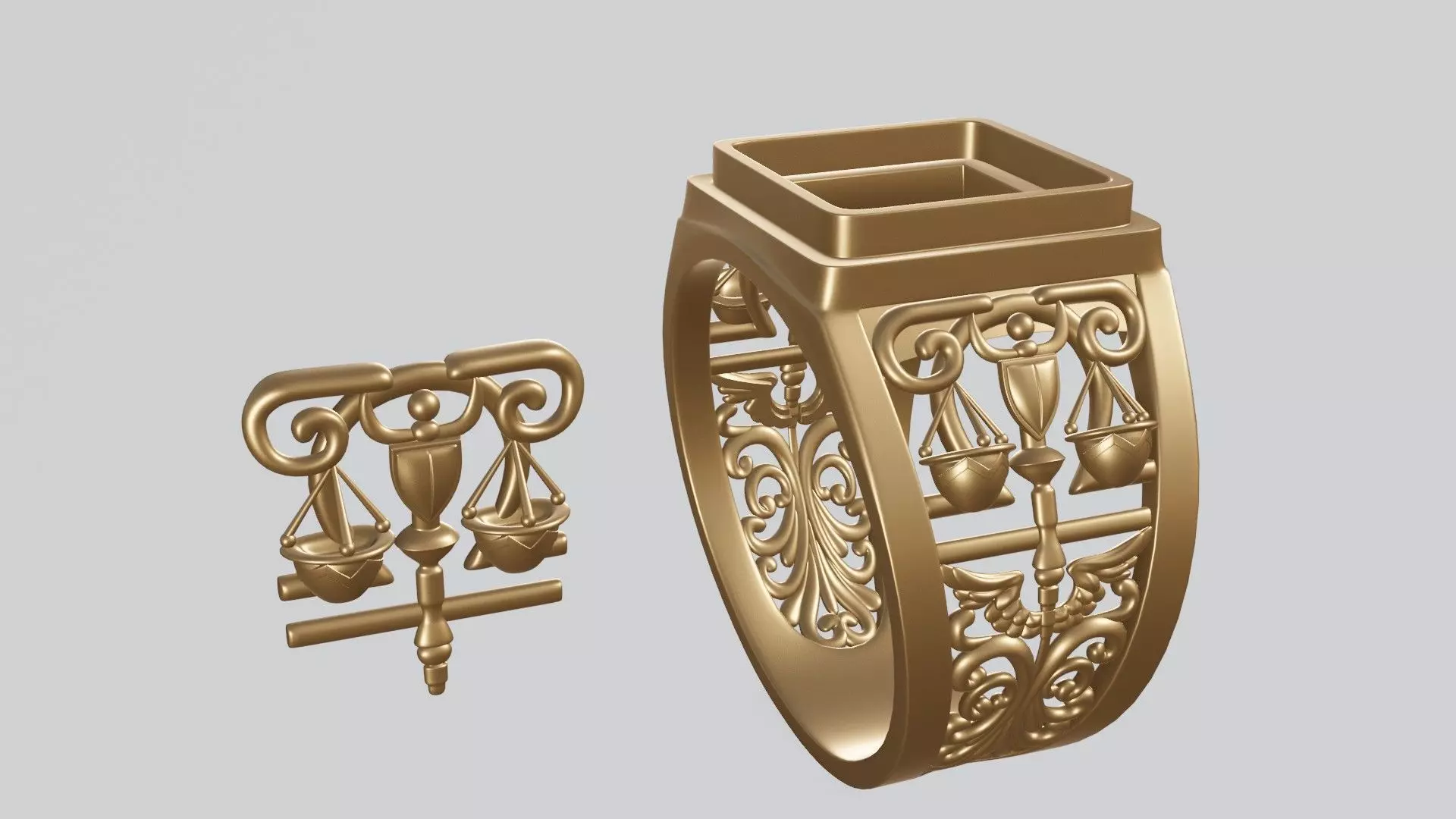 Libra zodiac sign 3D print model_0