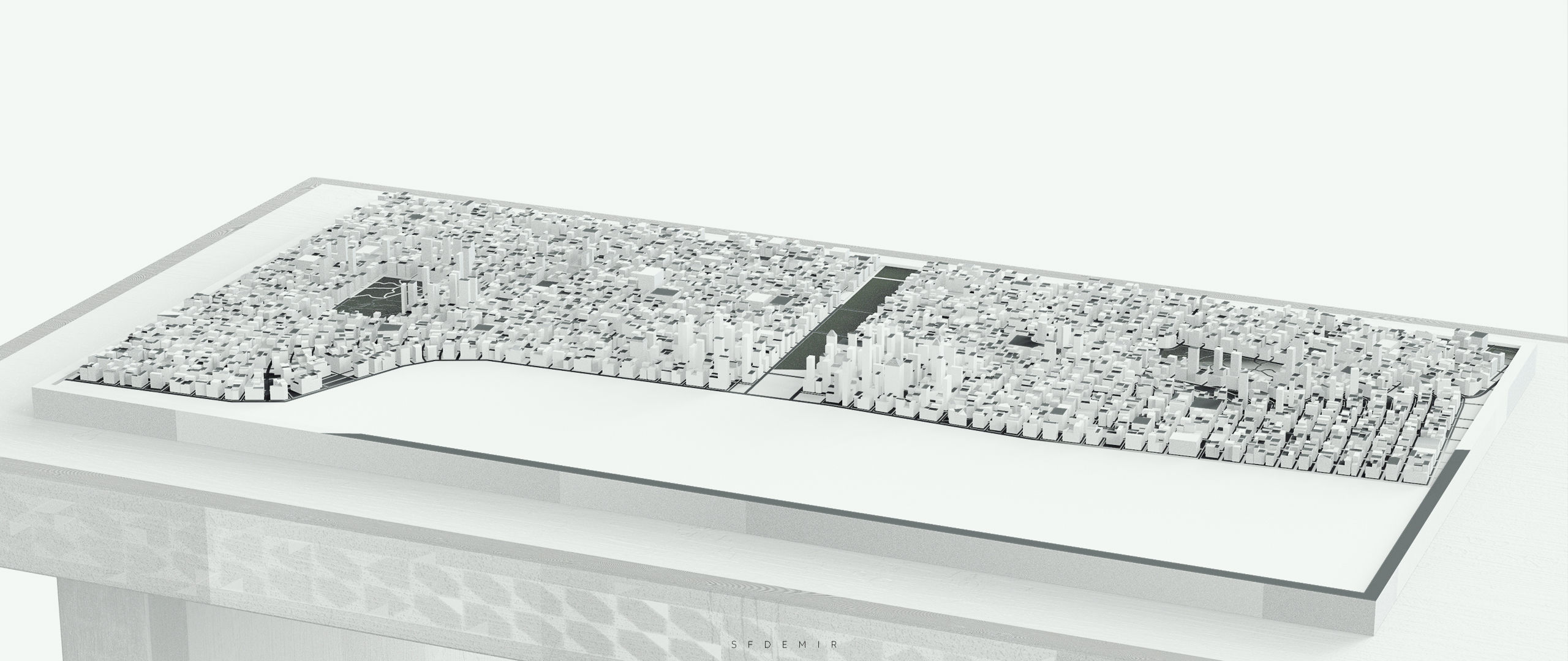 3D Printable City Block Model - STL 3D Model  Low-poly 3D model_3