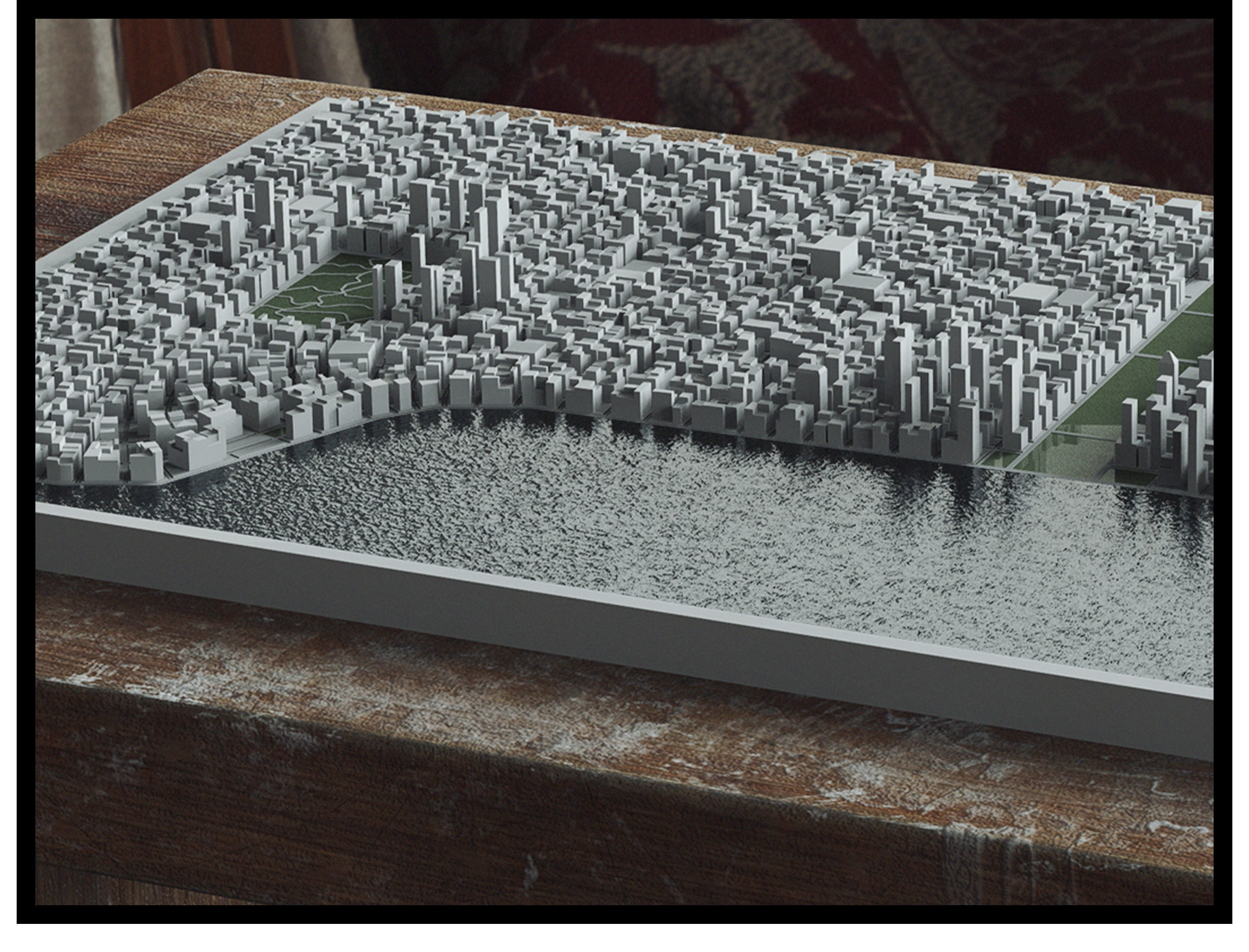 3D Printable City Block Model - STL 3D Model  Low-poly 3D model_1