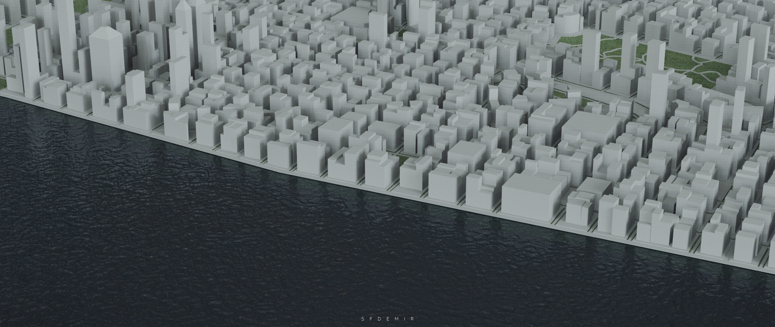 3D Printable City Block Model - STL 3D Model  Low-poly 3D model_9