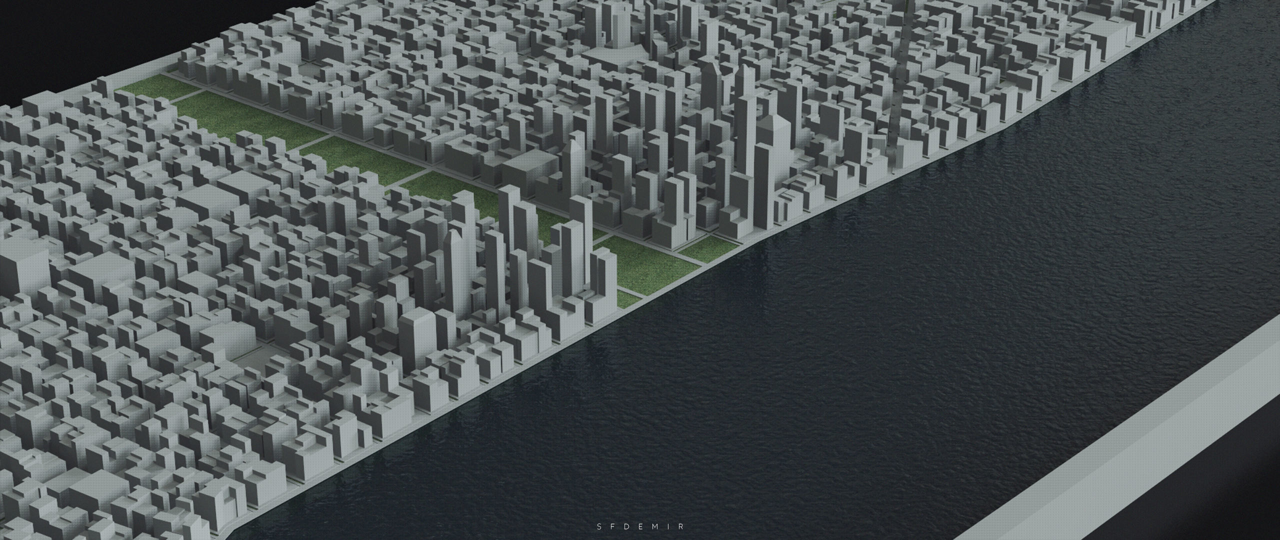 3D Printable City Block Model - STL 3D Model  Low-poly 3D model_6