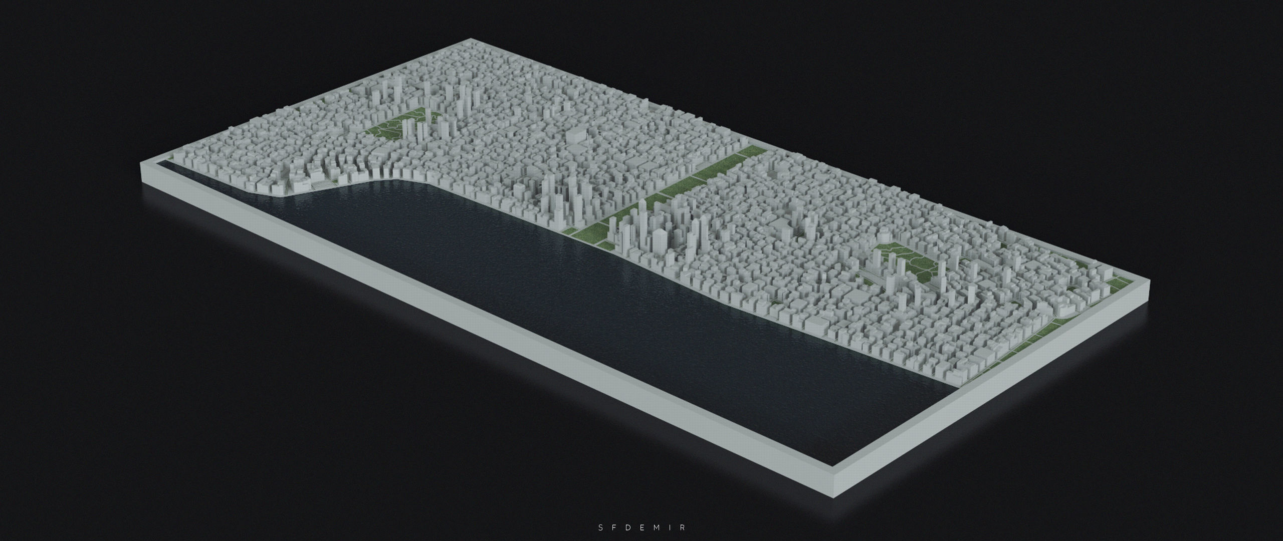 3D Printable City Block Model - STL 3D Model  Low-poly 3D model_5