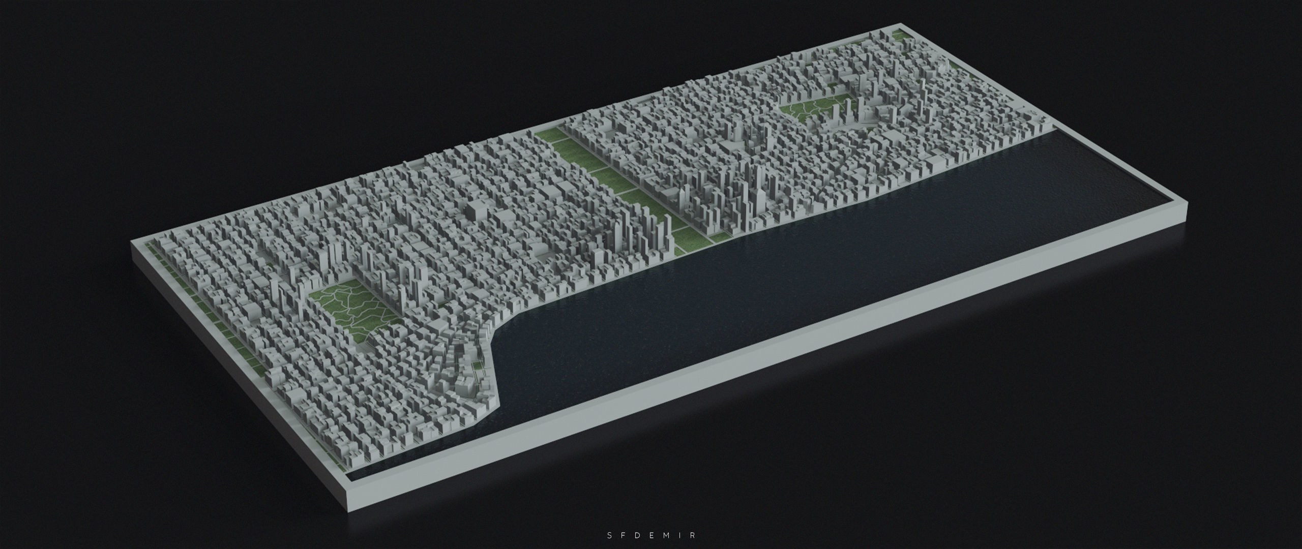 3D Printable City Block Model - STL 3D Model  Low-poly 3D model_4
