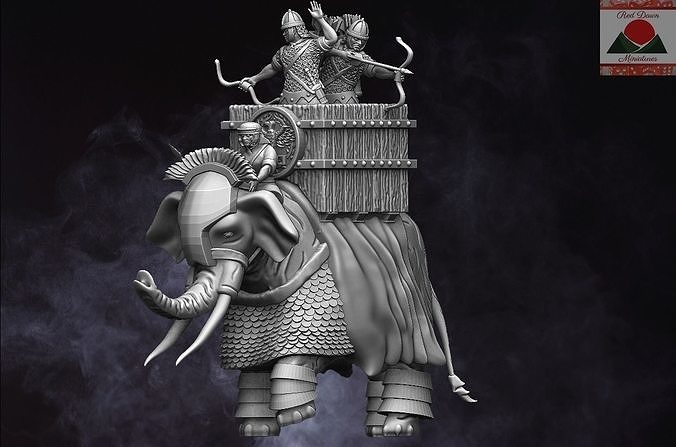 28mm Roman Auxiliary War Elephant 3D print model
