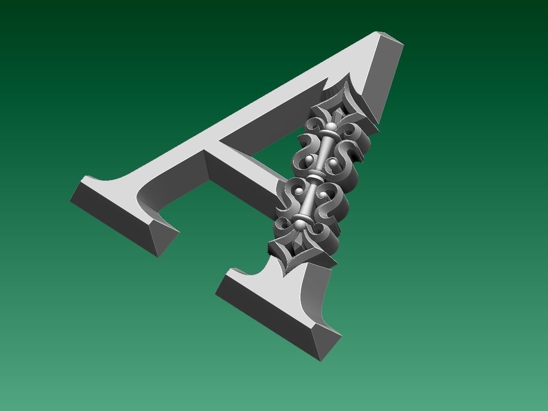 letter A 3D print model_1