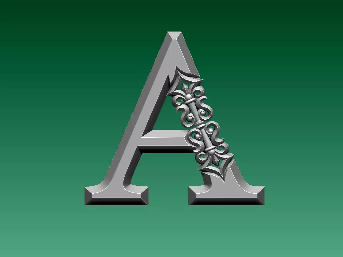 letter A 3D print model_0