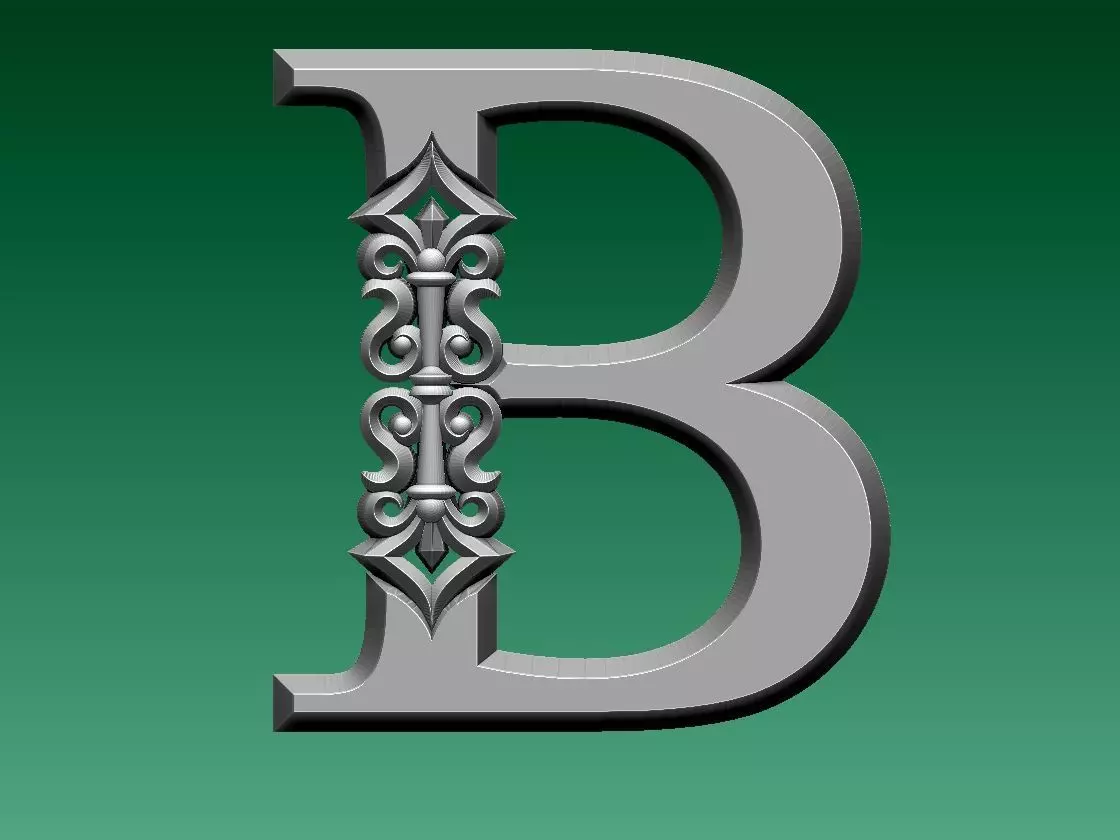 letter B 3D print model_0