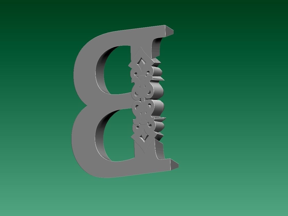 letter B 3D print model_2