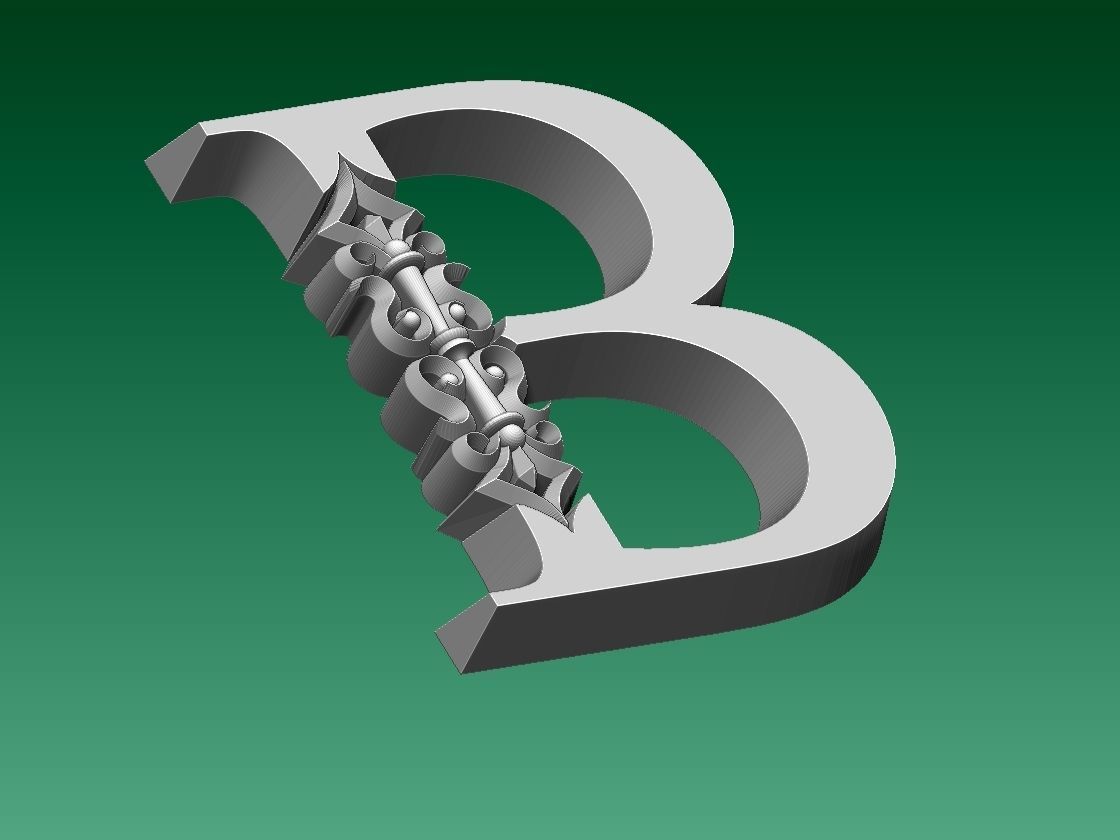 letter B 3D print model_1
