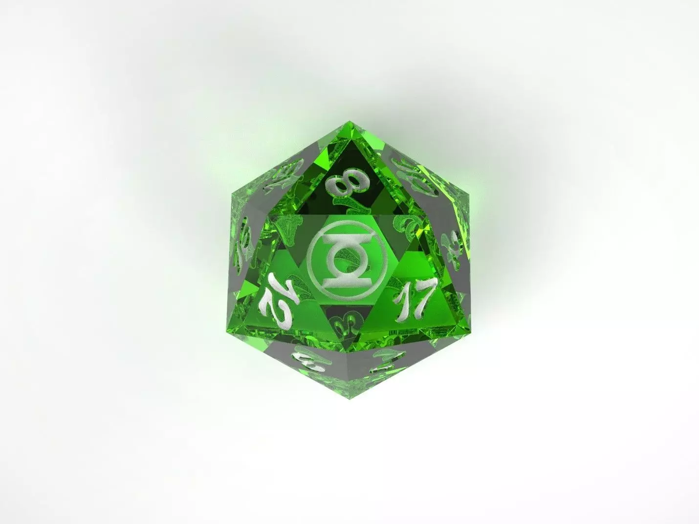Green Lantern D20 Dice 3D print model