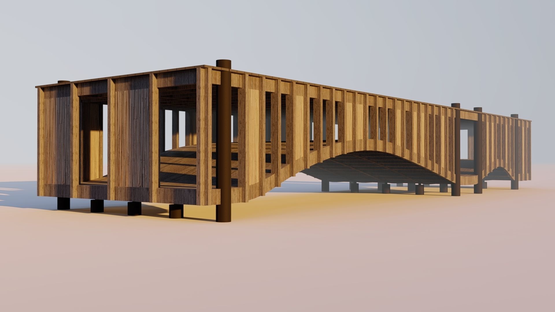 Modern Multipurpose Outdoor Space - Pavillion 3D model_3