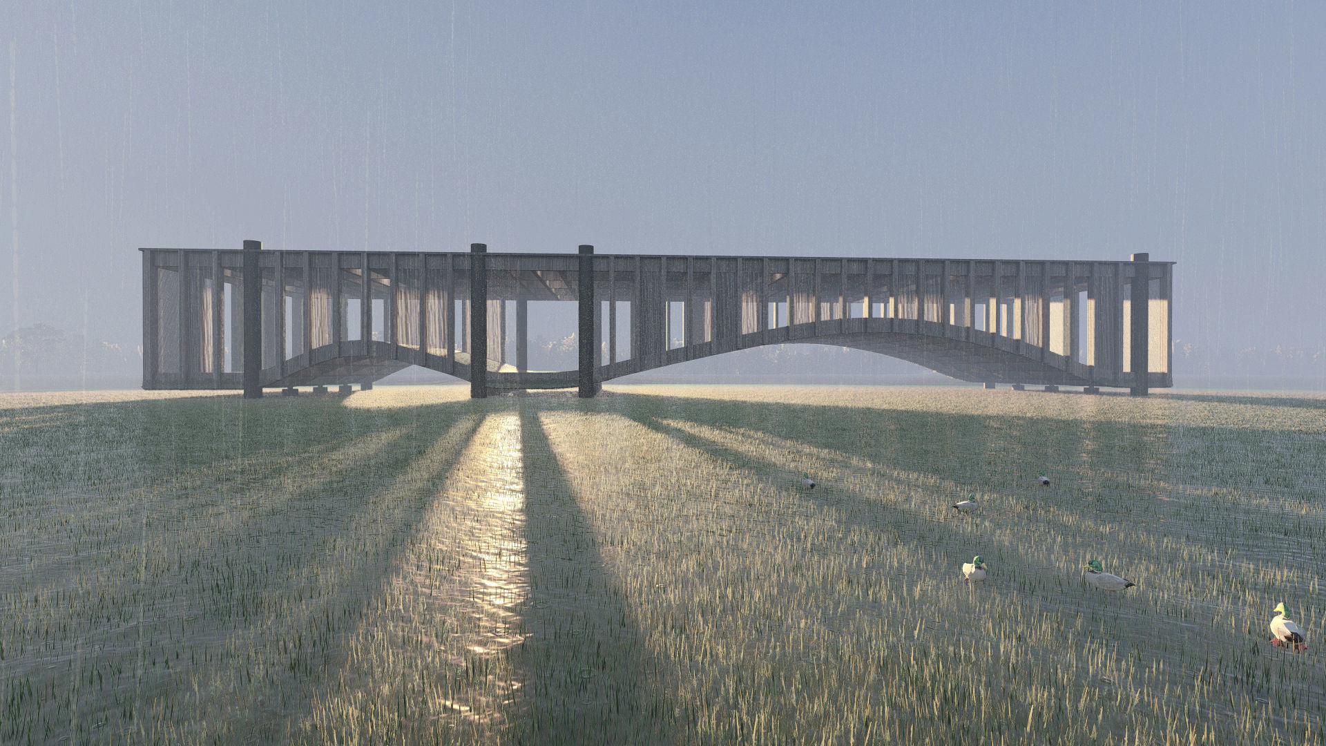 Modern Multipurpose Outdoor Space - Pavillion 3D model_6