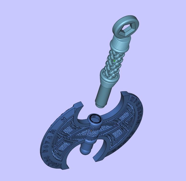 Axe pendant 3D print model_8