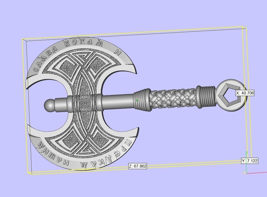 Axe pendant 3D print model_7