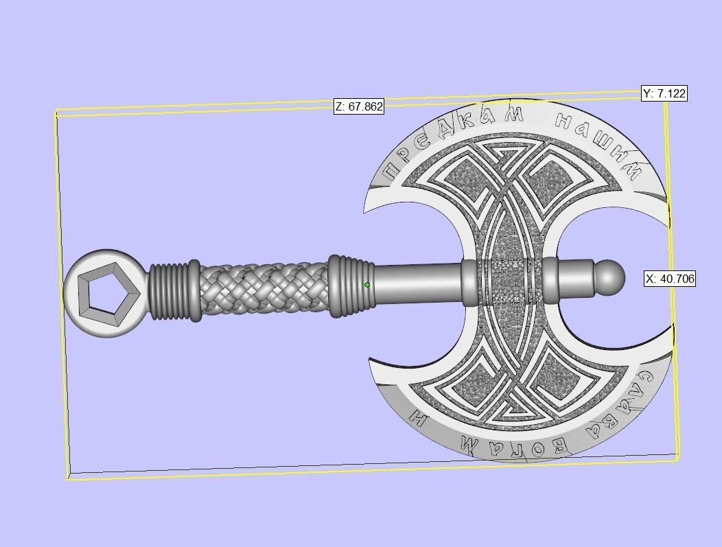 Axe pendant 3D print model_6