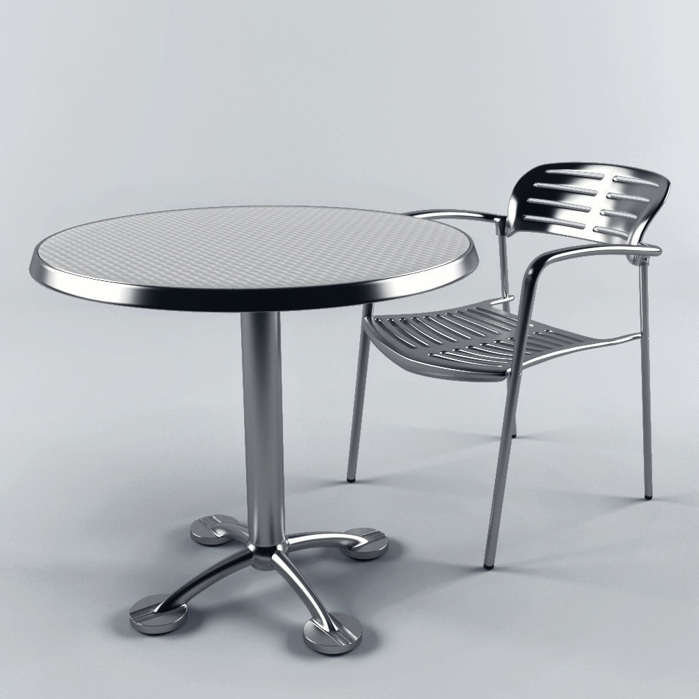 Toledo Stacking Chair and Pensi Table 3D model_1