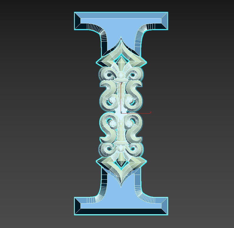 letter I screw 3D print model_4