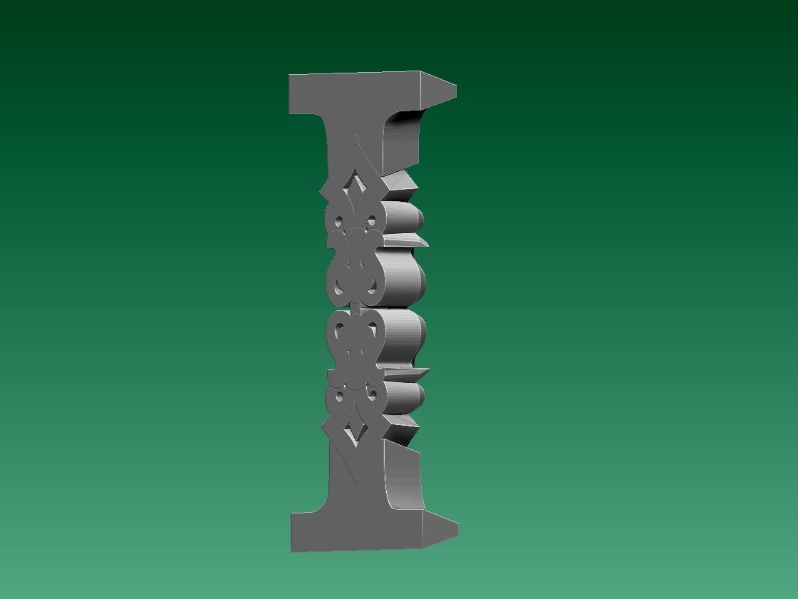 letter I screw 3D print model_2