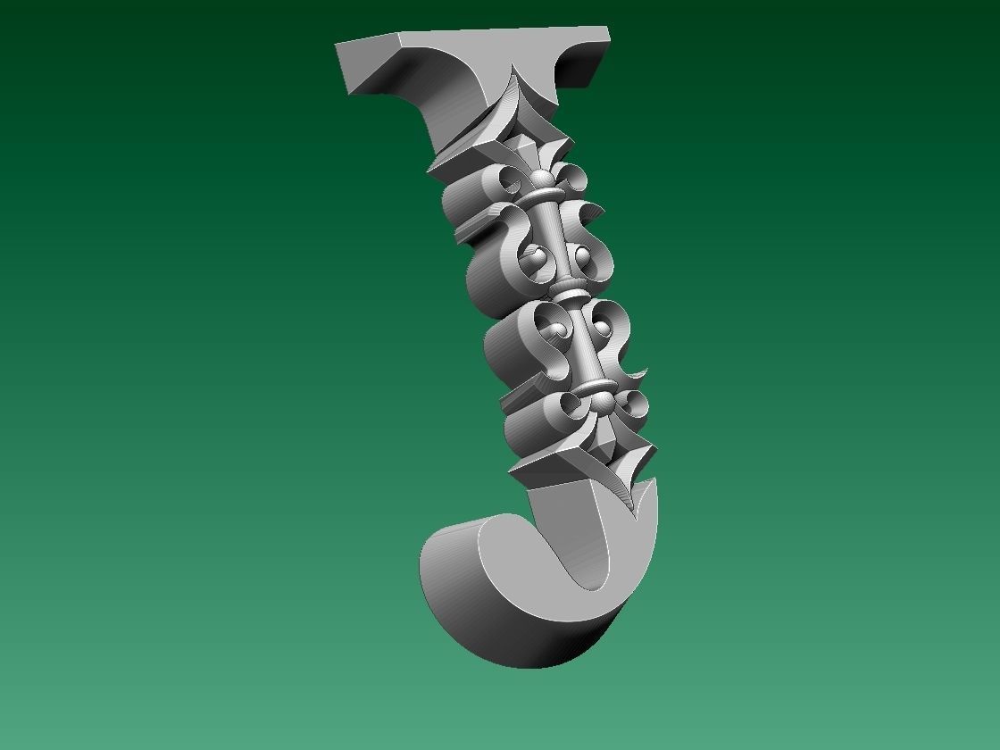 letter J 3D print model_1