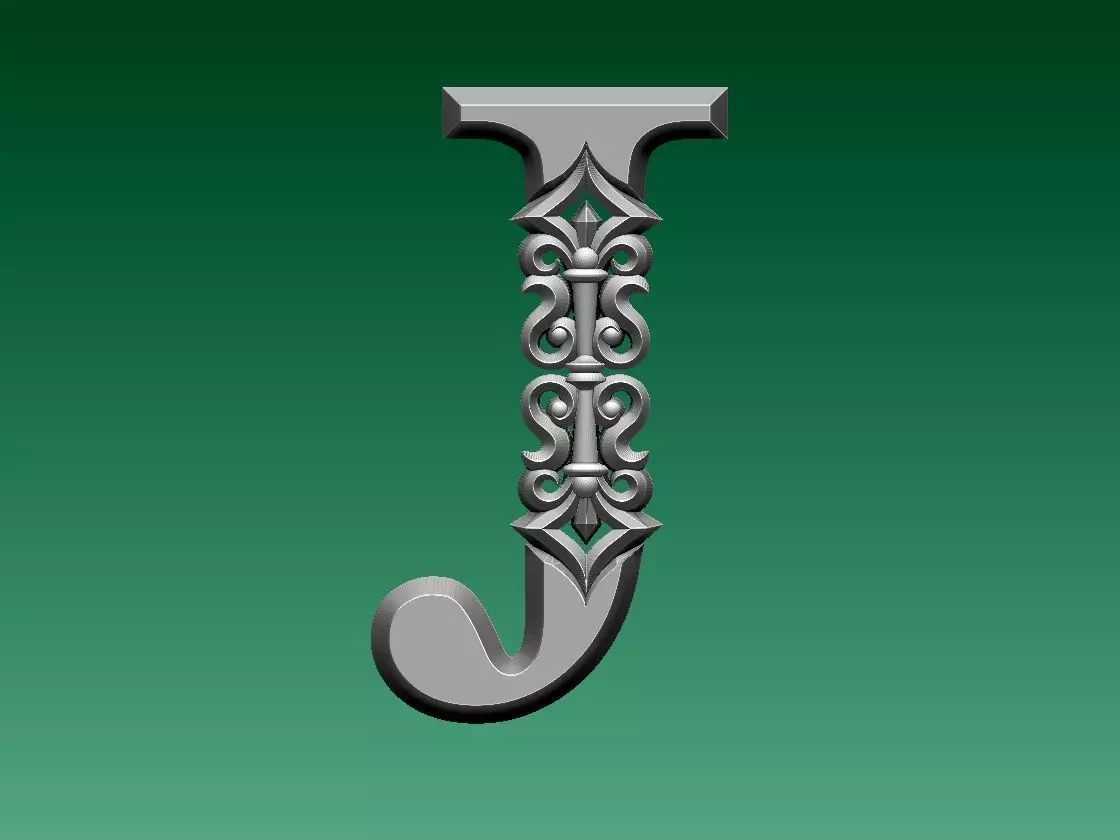 letter J 3D print model_0