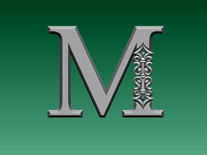 letter M l 3D print model